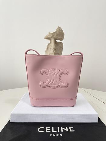 Celine Mini Bucket Cuir Triomphe In Smooth Calfskin Light Pink Size 19.5 X 16 X 7 CM