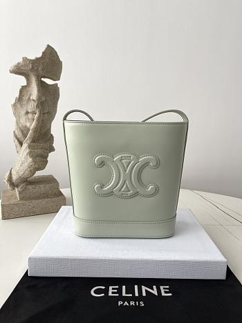 Celine Mini Bucket Cuir Triomphe In Smooth Calfskin Jade Size 19.5 X 16 X 7 CM