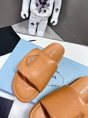 Prada Soft Padded Nappa Leather Slides Brown - 4