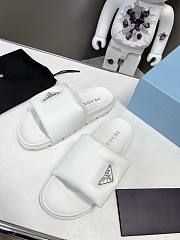 Prada Soft Padded Nappa Leather Slides White - 3