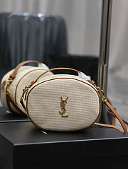 YSL Camera Bag In Raffia And Vegetable-Tanned Leather Size 22 X 16,5 X 6 CM - 1