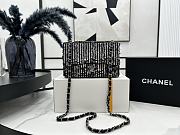 Chanel Small Flap Bag Sequins & Ruthenium-Finish Metal Black AS3820 Size 20cm - 1