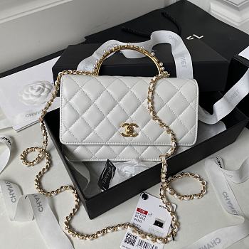 Chanel Wallet On Chain White AP3504 Size 12.3 × 19.2 × 3.5 cm 