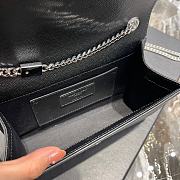 YSL Small Kate In Grain De Poudre Embossed Leather Black Silver Chain Size 20x13.5x5.5cm - 2