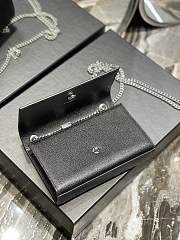 YSL Small Kate In Grain De Poudre Embossed Leather Black Silver Chain Size 20x13.5x5.5cm - 4