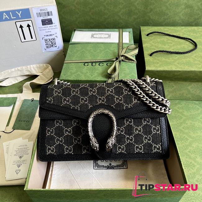  Gucci Dionysus Small GG Shoulder Bag Black 400249 size 28x18x9 cm - 1