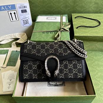  Gucci Dionysus Small GG Shoulder Bag Black 400249 size 28x18x9 cm