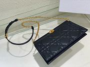 Dior Caro Colle Noire Clutch With Chain Black Cannage Lambskin Size 27.5 x 14 x 4.5 cm - 3
