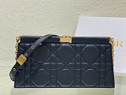 Dior Caro Colle Noire Clutch With Chain Black Cannage Lambskin Size 27.5 x 14 x 4.5 cm - 2