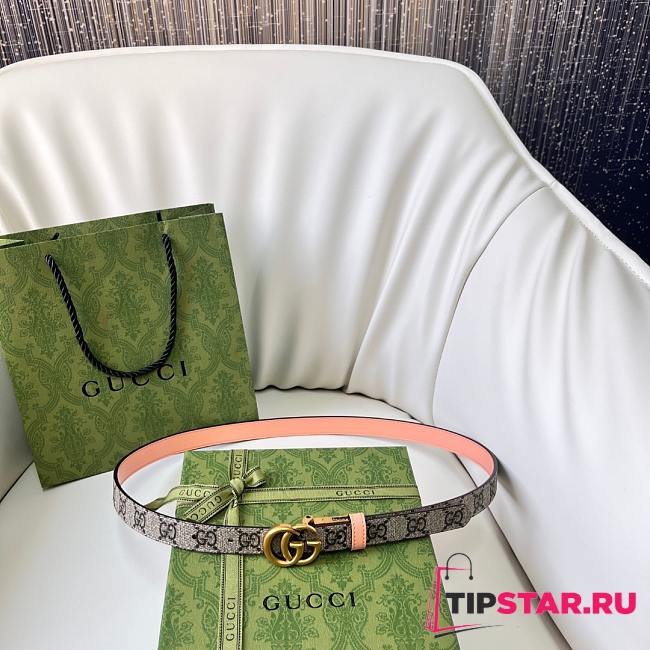 Gucci GG Marmont Reversible Thin Belt | Peach 2cm - 1
