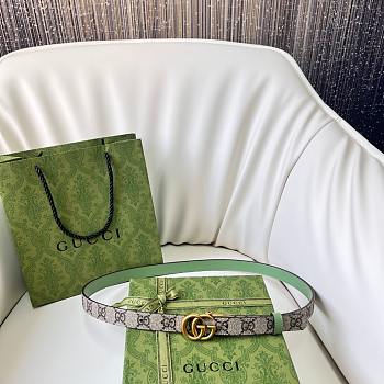 Gucci GG Marmont Reversible Thin Belt | Green 2cm