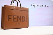 Fendi Sunshine Large Brown Leather Shopper Size 34cm - 1