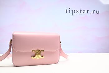 Celine Classique Triomphe Bag In Shiny Calfskin Pink Size 22 X 15.5 X 6 CM