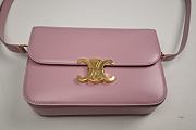 Celine Classique Triomphe Bag In Shiny Calfskin Pink Size 22 X 15.5 X 6 CM - 2