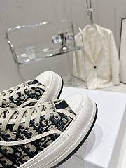 WALK'N'DIOR High-Top Platform Sneaker Deep Blue Dior Oblique Embroidered Cotton - 3