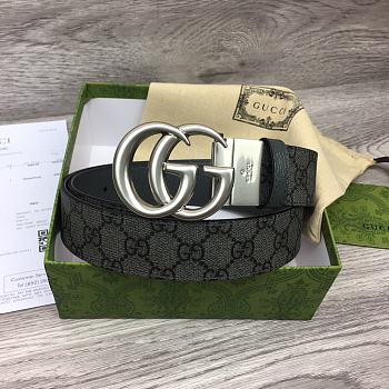 Gucci GG Marmont Reversible Belt ‎627055 Grey & Black 3.8cm