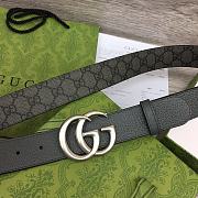 Gucci GG Marmont Reversible Belt ‎627055 Grey & Black 3.8cm - 5