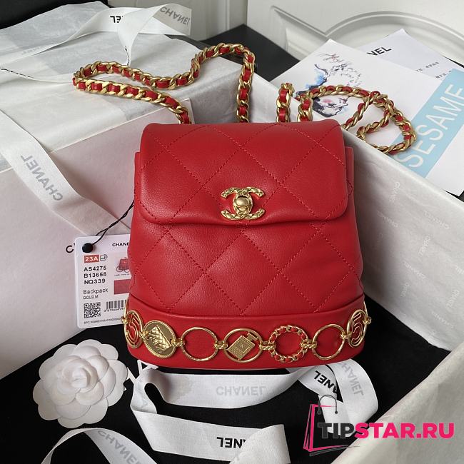 Chanel Small Backpack AS4275 Red 18 × 18 × 8 cm - 1