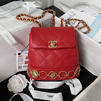 Chanel Small Backpack AS4275 Red 18 × 18 × 8 cm