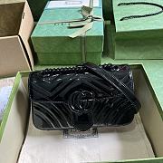 Gucci GG Marmont Patenr Mini Shoulder Bag 446744 Black Size 22x13x6 cm - 1