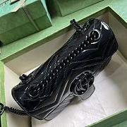 Gucci GG Marmont Patenr Mini Shoulder Bag 446744 Black Size 22x13x6 cm - 5
