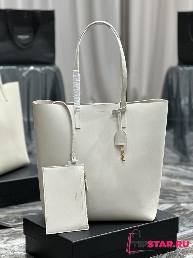 YSL Shopping Saint Laurent In Leather 600306 Vintage White Size 32×11.5×35 cm - 1