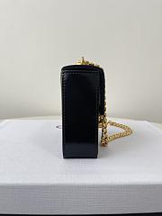 Celine Mini Box Triomphe In Shiny Calfskin Black Size 10×10×4cm - 3