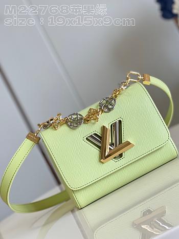 Louis Vuitton M22768 Twist PM Green Size 19 x 15 x 9 cm