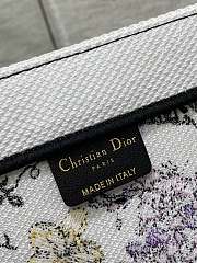 Large Dior Book Tote White Multicolor Florilegio Embroidery Size 42*18*35cm - 3