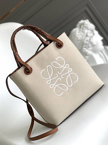 Loewe Small Anagram Tote Bag In Jacquard And Calfskin Size 29X25X14 cm