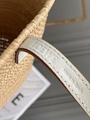 Loewe Small Square Basket Bag In Raffia And Calfskin White Size 20.5x26.5x10 cm - 5