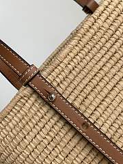 Loewe Small Square Basket Bag In Raffia And Calfskin Brown Size 20.5x26.5x10 cm - 4