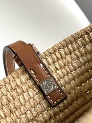 Loewe Small Square Basket Bag In Raffia And Calfskin Brown Size 20.5x26.5x10 cm - 5