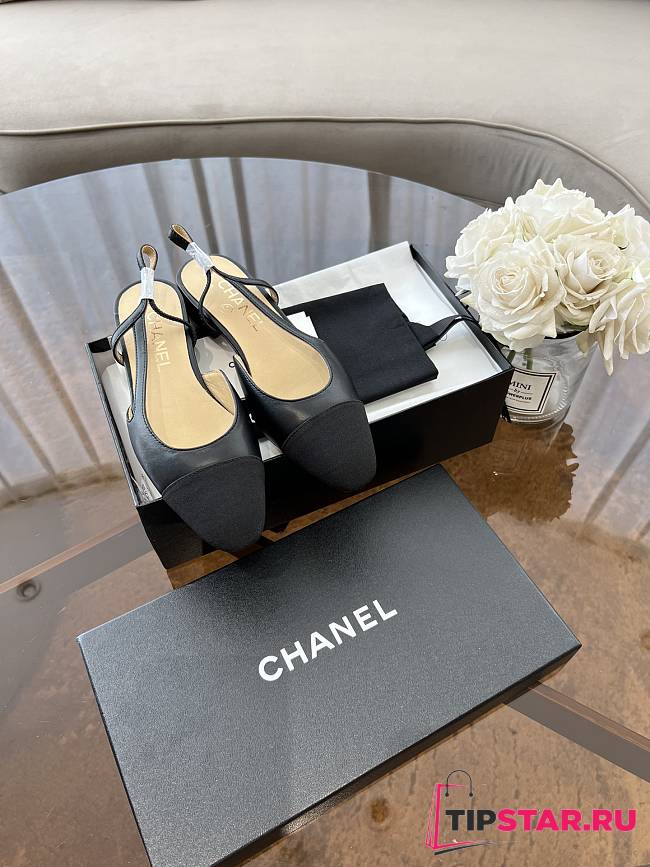 Chanel Slingbacks Black | Gold G31319 - 1