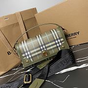 Burberry Top Handle Note Bag Olive Green Size 24 x 8 x 14cm - 1