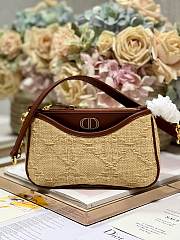 Dior 30 Montaigne Hobo Avenue Mini Bag Natural Cannage Raffia Size 21 x 13 x 5 cm - 1