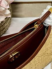 Dior 30 Montaigne Hobo Avenue Mini Bag Natural Cannage Raffia Size 21 x 13 x 5 cm - 2