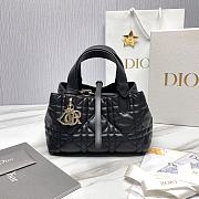 Small Dior Toujours Bag Black Macrocannage Calfskin Size 23 x 14 x 12 cm - 1