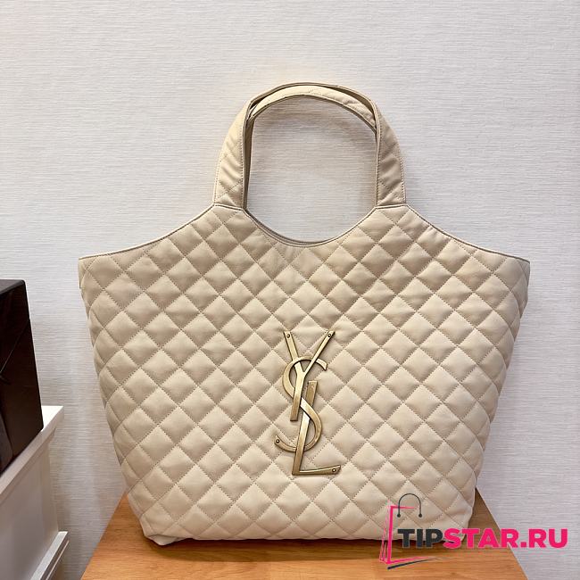 YSL Icare Maxi Shopping Bag In Quilted Nubuck Suede Size 38–58 X 43 X 8 CM - 1