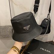 Prada Re-Nylon Bucket Black Hat - 4