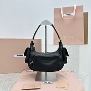 Miumiu Nappa Leather Pocket Bag Black Size 21x6x12 cm - 1