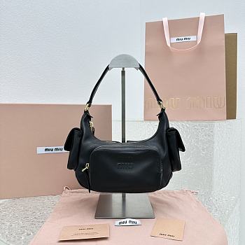 Miumiu Nappa Leather Pocket Bag Black Size 21x6x12 cm