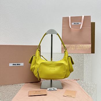 Miumiu Nappa Leather Pocket Bag Yellow Size 21x6x12 cm
