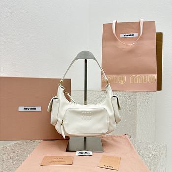 Miumiu Nappa Leather Pocket Bag White Size 21x6x12 cm
