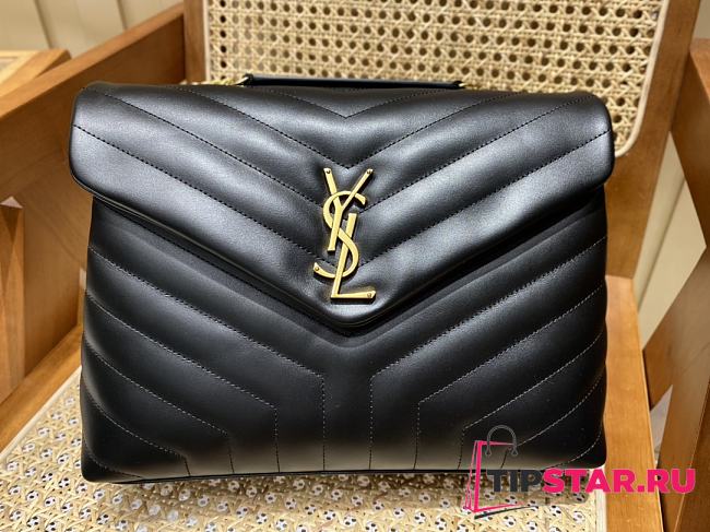 YSL Loulou Medium Chain Bag Black In Quilted Leather 574946 Size 32x22x11 cm  - 1