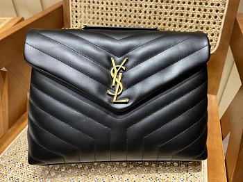 YSL Loulou Medium Chain Bag Black In Quilted Leather 574946 Size 32x22x11 cm 