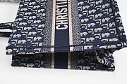 Dior Navy Blue Oblique Embroidered Canvas Large Book Tote - 3