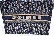 Dior Navy Blue Oblique Embroidered Canvas Large Book Tote - 2