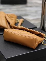 YSL Puffer Toy Bag In Quilted Lambskin Dark Honey Size 23×15.5×8.5cm - 2
