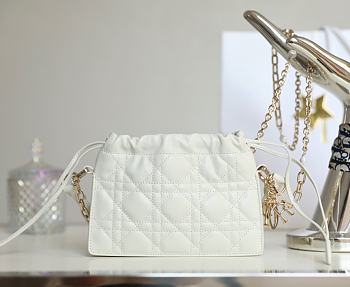 Lady Dior Milly Mini Bag White Cannage Lambskin Size 19 x 13 x 5cm